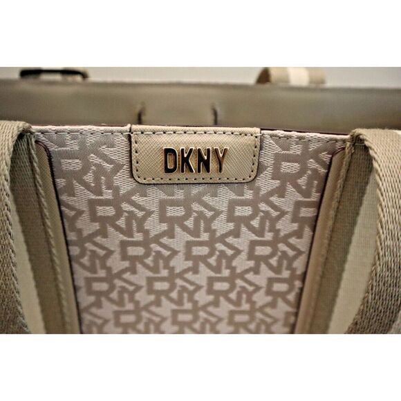 DKNY R41AFD61-gu0 Women's Beige Monogram Cassie Large Book Tote Bag - Picture 16 of 16